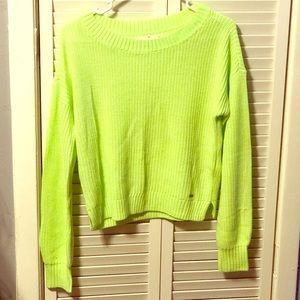 Lime Green Hollister Crop Sweater